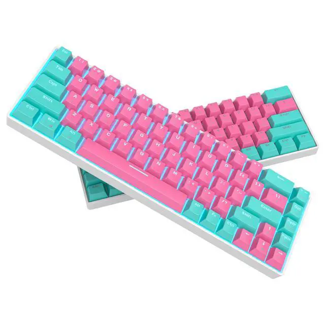 Alt view image 5 of 6 - 65% Percent Gaming Keyboard Mechanical with Linear Red Switch, 68-Keys Pink Mini Gaming Keyboard 60 Percent LED Light Backlit PBT Keycaps for Laptop Desktop PC Gamers (68 Miami)