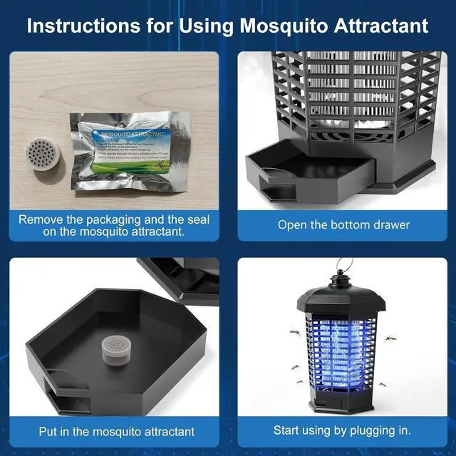 Alt view image 6 of 7 - Bug Zapper for Outdoor Indoor,Waterproof Electric Mosquito Zapper, Mosquito Zappers, Insect Killer lamp, Electronic Fly Zapper for Backyard, Patio,Garden,Sport Fields Home4200v,10ft Cord