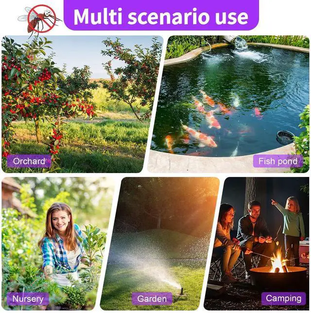 Alt view image 6 of 6 - 4 Pcs Solar Bug Zapper Outdoor Mosquito Killer Lamp with LED Lights Waterproof Grid Cylinder Mosquito Repellent Killer Zapper with High Voltage Electric for Garden Patio Yard (Stylish,Black)