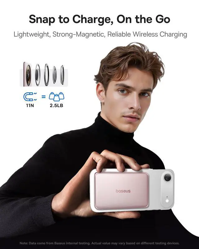 Alt view image 6 of 7 - Picogo Power Bank, 0.3" Ultra Slim 5000mAh MagSafe Battery Pack, Upgraded CCC Certified and Polished Alloy Magnetic Portable Charger, Wireless Charger for iPhone 17/16/15/14/13/12