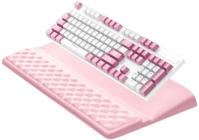Main image of Keyboard Wrist Rest Pad, Comfy Ergonomic Keyboard Stand Riser Holder, Computer Wrist Support Cushion forTyping, Light Pink