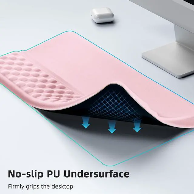 Alt view image 4 of 6 - Keyboard Wrist Rest Pad, Comfy Ergonomic Keyboard Stand Riser Holder, Computer Wrist Support Cushion forTyping, Light Pink