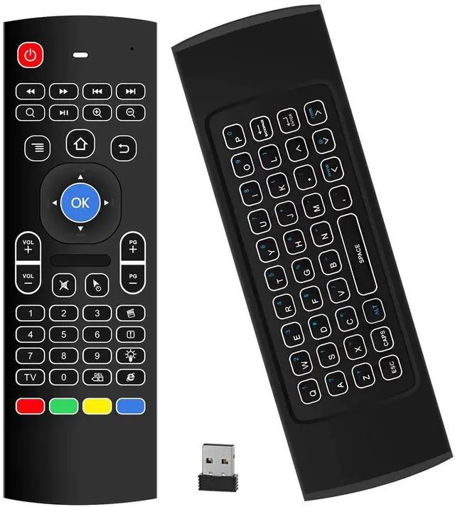 Main image of Air Mouse,MX3 Pro Backlit Mini Keyboard Remote Control,Mini Wireless Keyboard & IR Learning Air Mouse Remote,Compatible for Raspberry Pi, Android TV Box, Projector,HTPC, Window, Mac OS