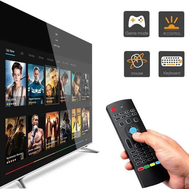 Alt view image 3 of 7 - Air Mouse,MX3 Pro Backlit Mini Keyboard Remote Control,Mini Wireless Keyboard & IR Learning Air Mouse Remote,Compatible for Raspberry Pi, Android TV Box, Projector,HTPC, Window, Mac OS