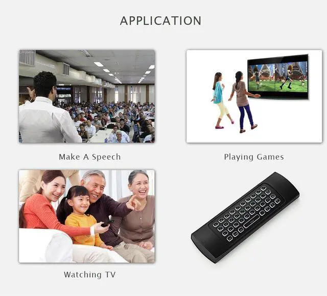 Alt view image 5 of 7 - Air Mouse,MX3 Pro Backlit Mini Keyboard Remote Control,Mini Wireless Keyboard & IR Learning Air Mouse Remote,Compatible for Raspberry Pi, Android TV Box, Projector,HTPC, Window, Mac OS