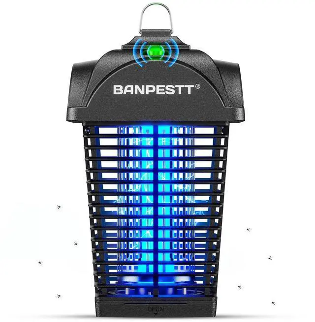 Main image of Bug Zapper Outdoor - Plug in Electric 4000V Mosquito Killer - Waterproof Indoor/Outdoor with Dusk-to-Dawn Sensor, Durable Grid & Easy-Clean Tray for Patio, Garden & Home (Black)