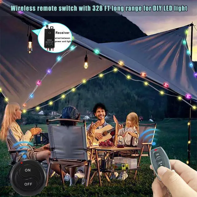 Alt view image 7 of 7 - Mini Wireless Switch 12V,5V/12V/48V/10A Relay Remote Switch for Lights,328FT Long Range for Ceiling Lights, Lamps, Industrial Control and Security Fields.