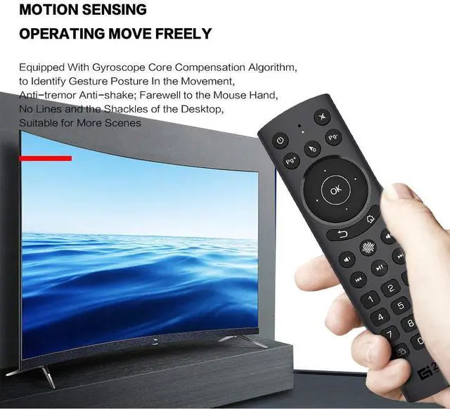 Alt view image 4 of 7 - Backlit Voice Remote Control,USB Wireless Voice Control Sensing 2.4G Air Remote Mouse with IR Learning for PC,Projector,Smart TV,Android TV Box,Nvidia Shield(G20S Pro)