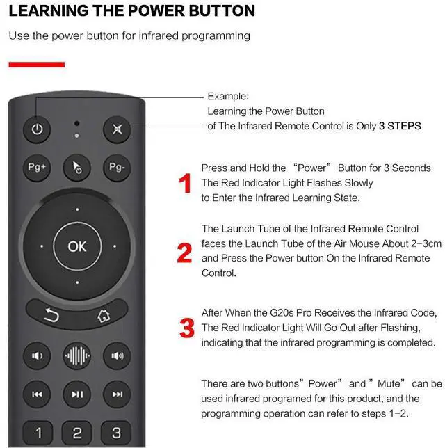 Alt view image 6 of 7 - Backlit Voice Remote Control,USB Wireless Voice Control Sensing 2.4G Air Remote Mouse with IR Learning for PC,Projector,Smart TV,Android TV Box,Nvidia Shield(G20S Pro)