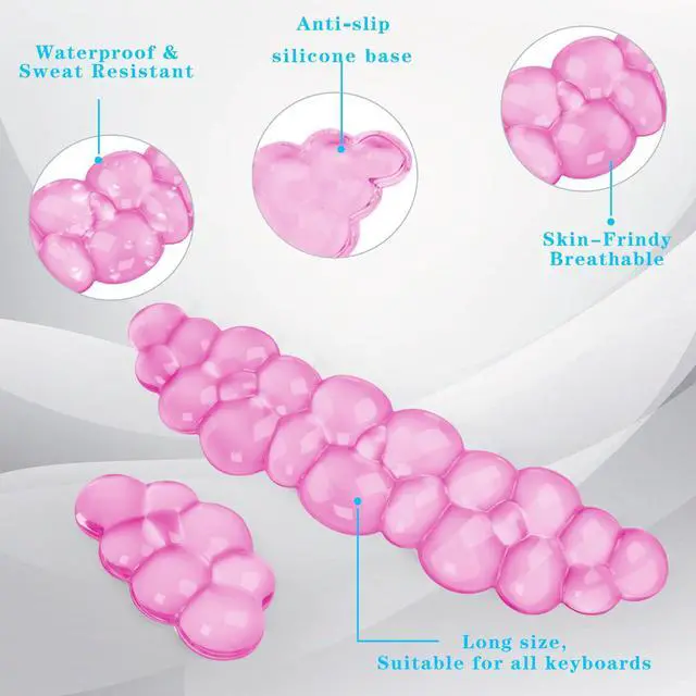 Alt view image 3 of 7 - Gel Cloud Keyboard and Mouse Wrist Rest, Cute Wrist Support and Arm Support Keyboard Rest for Keyboard and Mouse Typing Pain ReliefSuitable for Office/Computer/Laptop/Gaming (Pink)