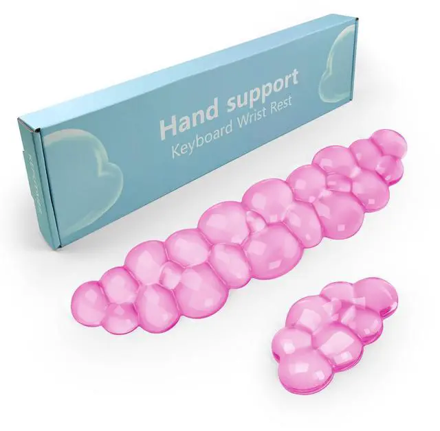 Main image of Gel Cloud Keyboard and Mouse Wrist Rest, Cute Wrist Support and Arm Support Keyboard Rest for Keyboard and Mouse Typing Pain ReliefSuitable for Office/Computer/Laptop/Gaming (Pink)