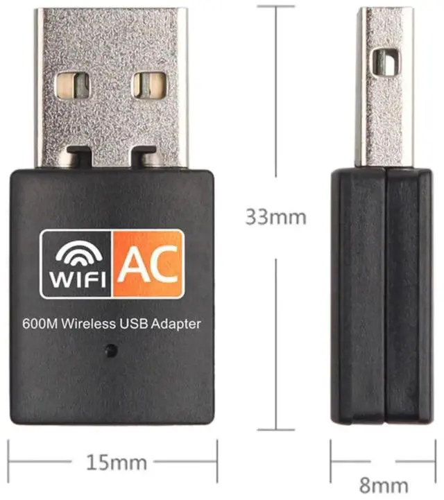 Alt view image 7 of 7 - Dual-Band USB WiFi Adapter, Black - for Laptops and Desktops, Compatible with Windows, Mac, and Linux