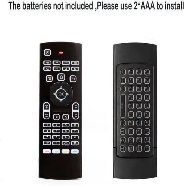 Alt view image 2 of 7 - MX3 Pro Mini Keyboard Backlight Fly Remote Mouse,Android TV Remote Control,IR Learning Mini Wireless Keyboard for Android TV Box.HTPC.IPTV,Networked Set-top Box,Mini PC(Battery not Included)