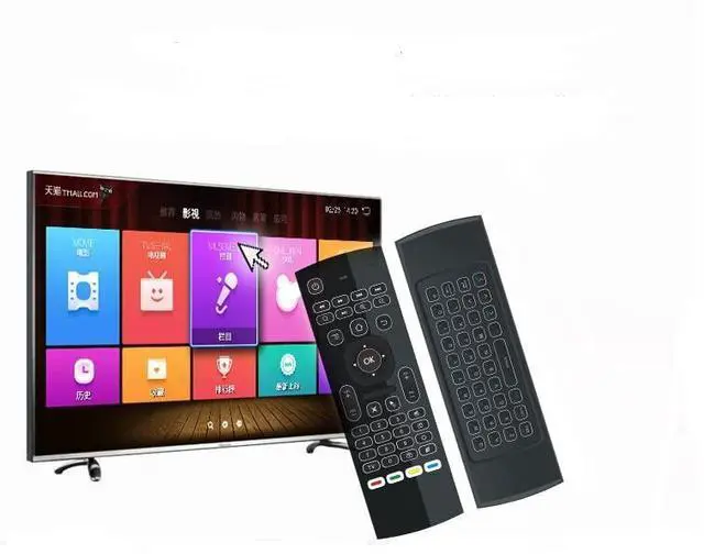 Alt view image 6 of 7 - MX3 Pro Mini Keyboard Backlight Fly Remote Mouse,Android TV Remote Control,IR Learning Mini Wireless Keyboard for Android TV Box.HTPC.IPTV,Networked Set-top Box,Mini PC(Battery not Included)