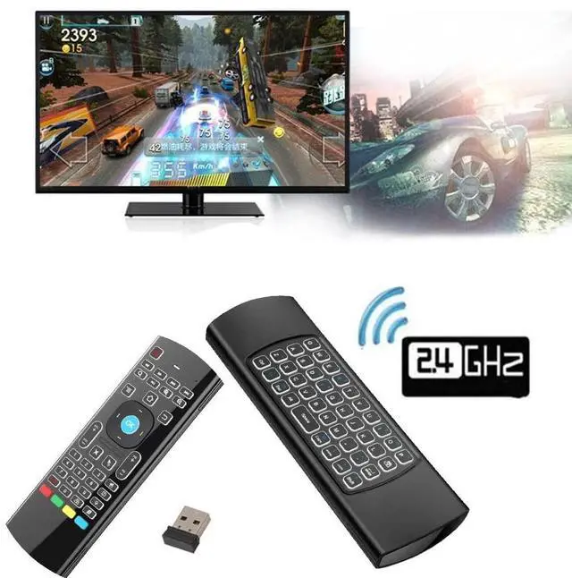 Alt view image 4 of 7 - MX3 Pro Mini Keyboard Backlight Fly Remote Mouse,Android TV Remote Control,IR Learning Mini Wireless Keyboard for Android TV Box.HTPC.IPTV,Networked Set-top Box,Mini PC(Battery not Included)