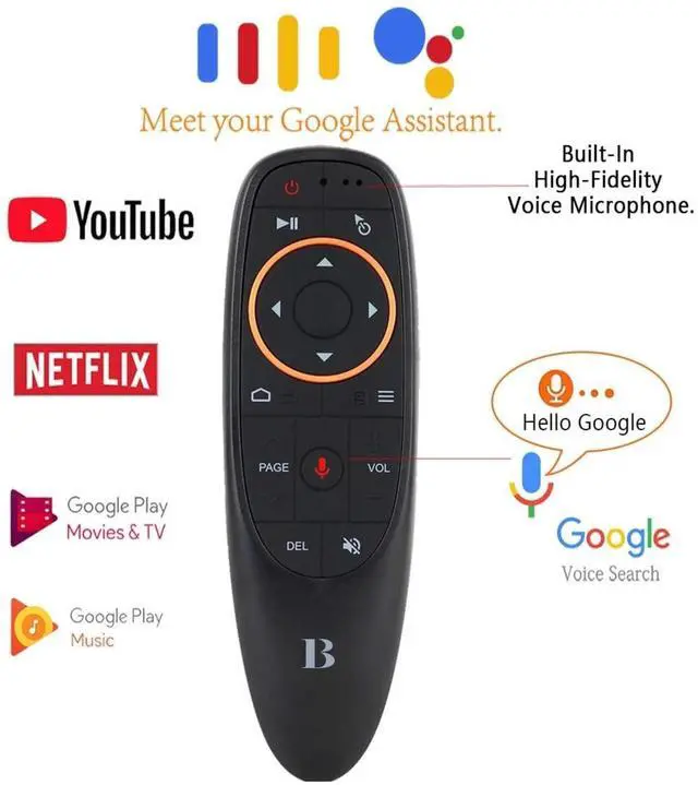Alt view image 2 of 7 - Air Mouse Remote Control, Voice Remote 2.4G RF Wireless Remote Control with 6-Axis Gyroscope IR Learning, USB Air Mouse Remote for PC Smart TV Android TV Box HTPC Laptop Projector Android Windows