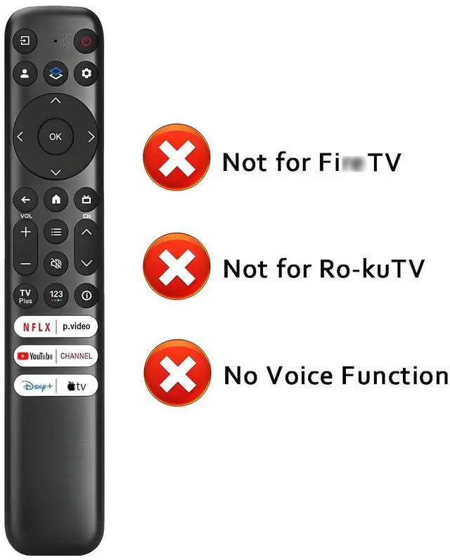 Alt view image 3 of 7 - RC813 Replacement for TCL Google TV Remote Control, Compatible for TCL Smart TVs S250G S3 S4 S5 Q5 Q6 Q7 QM7 QM8 Series - No Setup Required