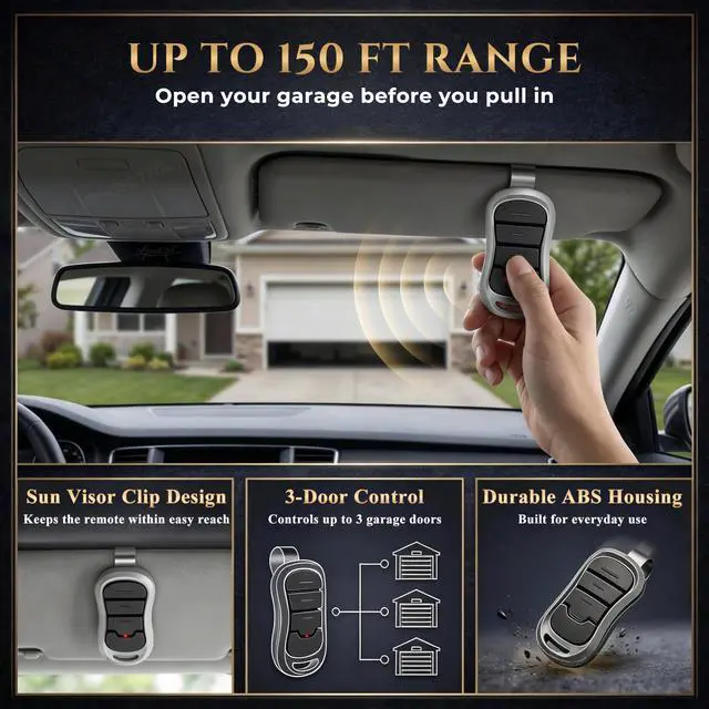 Alt view image 3 of 5 - 2 Replacement for Genie & Overhead Door Garage Door Opener Remote G3T-R G3T-BX G3T-A, Only Compatible with All Intellicode Genie Overhead Garage Openers from 1995