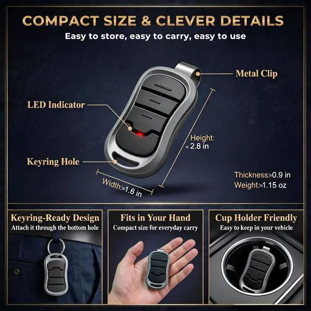 Alt view image 4 of 5 - 2 Replacement for Genie & Overhead Door Garage Door Opener Remote G3T-R G3T-BX G3T-A, Only Compatible with All Intellicode Genie Overhead Garage Openers from 1995