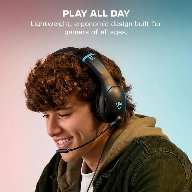 Alt view image 6 of 6 - Airlite Fit Wired Gaming Headset Officially Licensed for Nintendo Switch 2, Nintendo Switch, Durable, Lightweight, Charcoal Blue/Red