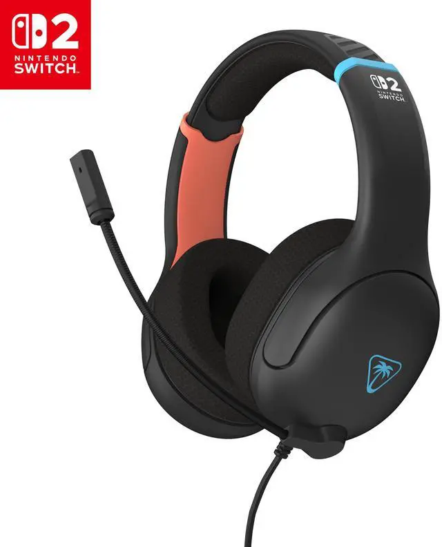 Main image of Airlite Fit Wired Gaming Headset Officially Licensed for Nintendo Switch 2, Nintendo Switch, Durable, Lightweight, Charcoal Blue/Red