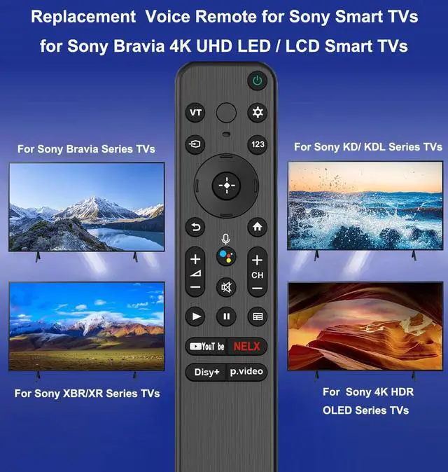 Alt view image 2 of 6 - Replacement Voice Remote Control for All Sony TV, RMF-TX800U Remote Control for Sony Bravia Google 4K UHD LED LCD HD Smart TVs, with Voice Function, with 4 Shortcut Buttons