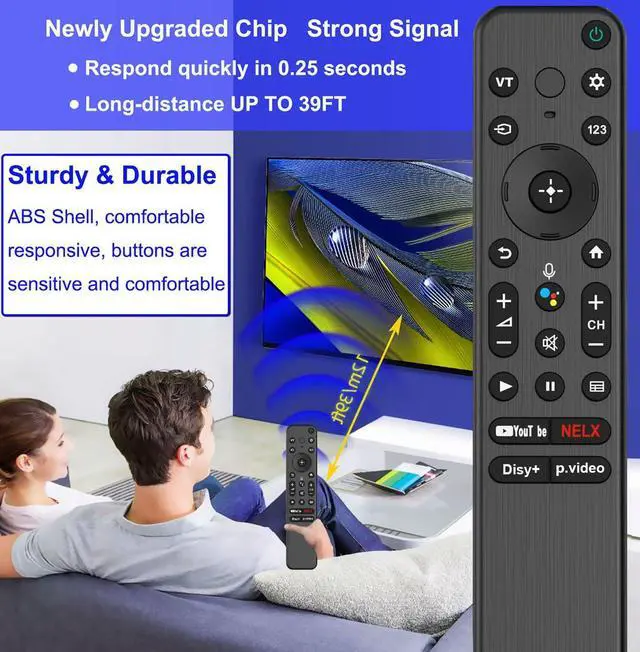 Alt view image 5 of 6 - Replacement Voice Remote Control for All Sony TV, RMF-TX800U Remote Control for Sony Bravia Google 4K UHD LED LCD HD Smart TVs, with Voice Function, with 4 Shortcut Buttons