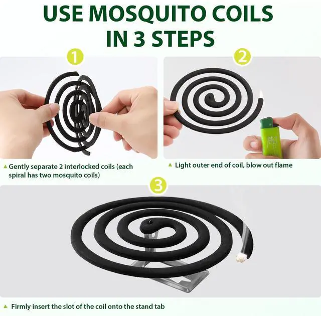 Alt view image 5 of 5 - Citronella Mosquito Repellent Incense Coils, 20 Coils & 4 Stands, Natural DEET-Free Outdoor Protection for Patio, Backyard & Camping, Burns 5-7 Hours Against Gnats & No-See-Ums