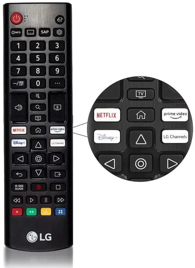 Alt view image 2 of 6 - AKB76037601 OEM Replacement Universal Remote Control for LG LED OLED LCD Webos 4K 8K UHD HDTV HDR Smart TV with Prime Video, Disney Plus, Netflix, LG Channels Buttons