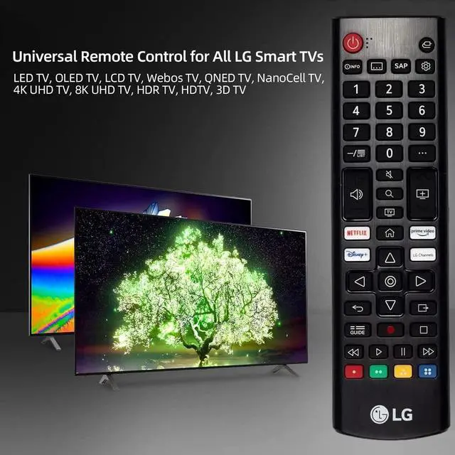 Alt view image 3 of 6 - AKB76037601 OEM Replacement Universal Remote Control for LG LED OLED LCD Webos 4K 8K UHD HDTV HDR Smart TV with Prime Video, Disney Plus, Netflix, LG Channels Buttons