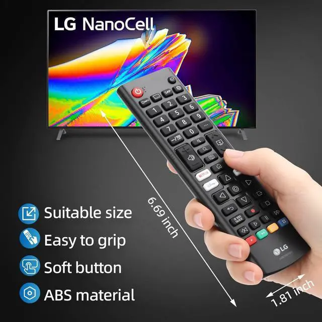 Alt view image 5 of 6 - AKB76037601 OEM Replacement Universal Remote Control for LG LED OLED LCD Webos 4K 8K UHD HDTV HDR Smart TV with Prime Video, Disney Plus, Netflix, LG Channels Buttons