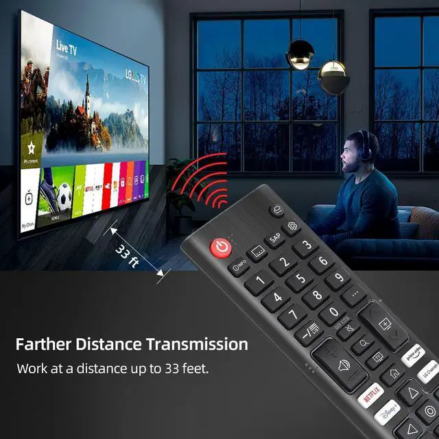 Alt view image 4 of 6 - AKB76037601 OEM Replacement Universal Remote Control for LG LED OLED LCD Webos 4K 8K UHD HDTV HDR Smart TV with Prime Video, Disney Plus, Netflix, LG Channels Buttons