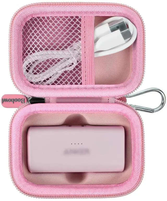 Main image of Portable Charger Case Compatible with Iwalk/for Feob/for Charmast/for Amelema/for LanLuk/for Anker Nano Portable Charger, Mini Power Bank Storage Bag with Fixed Inner(Box Only)-Pink