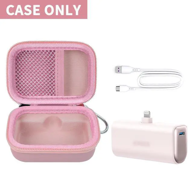 Alt view image 2 of 7 - Portable Charger Case Compatible with Iwalk/for Feob/for Charmast/for Amelema/for LanLuk/for Anker Nano Portable Charger, Mini Power Bank Storage Bag with Fixed Inner(Box Only)-Pink