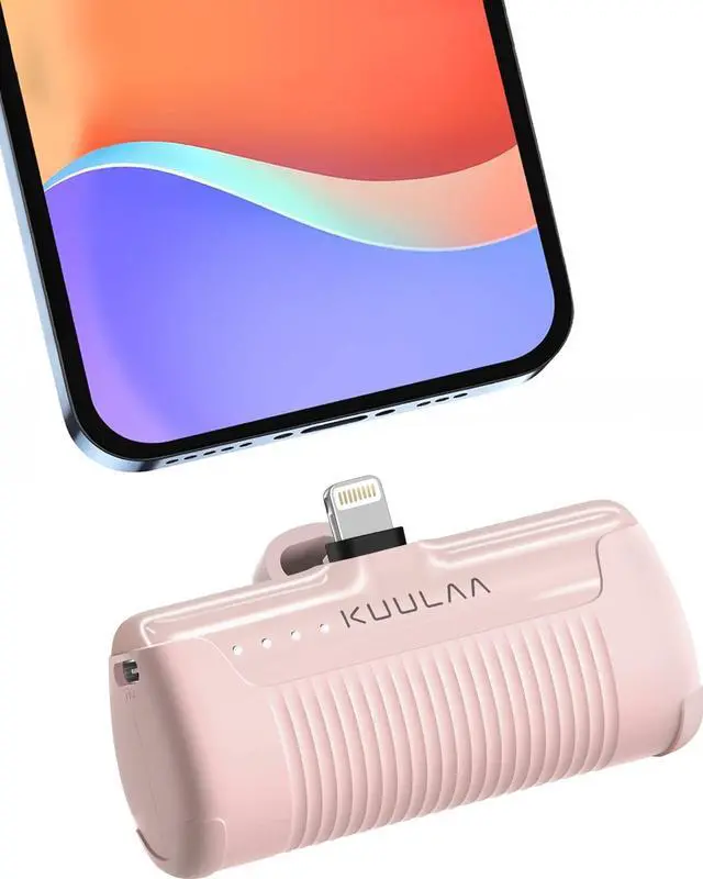 Main image of Portable Phone Charger, Small Power Bank 4500mAh Mini Power Bank for iPhone Cute Battery Pack Backup Charger Travel Compatible with iPhone 14/13/12/11/XS/XR (Pink)