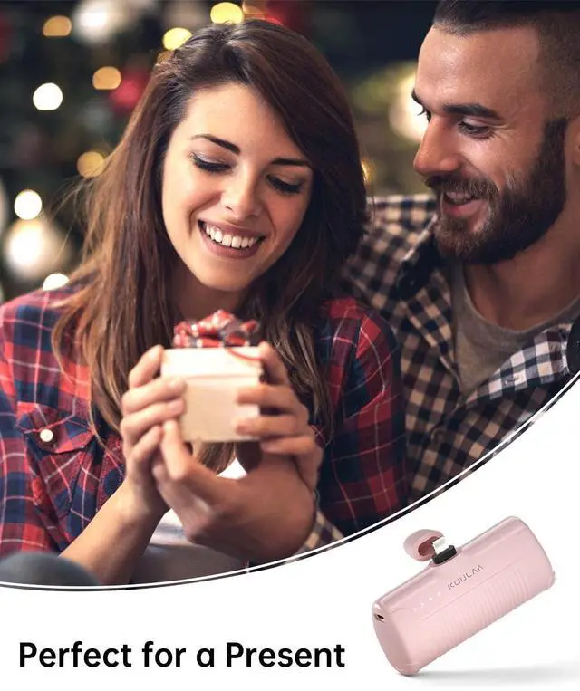 Alt view image 4 of 7 - Portable Phone Charger, Small Power Bank 4500mAh Mini Power Bank for iPhone Cute Battery Pack Backup Charger Travel Compatible with iPhone 14/13/12/11/XS/XR (Pink)