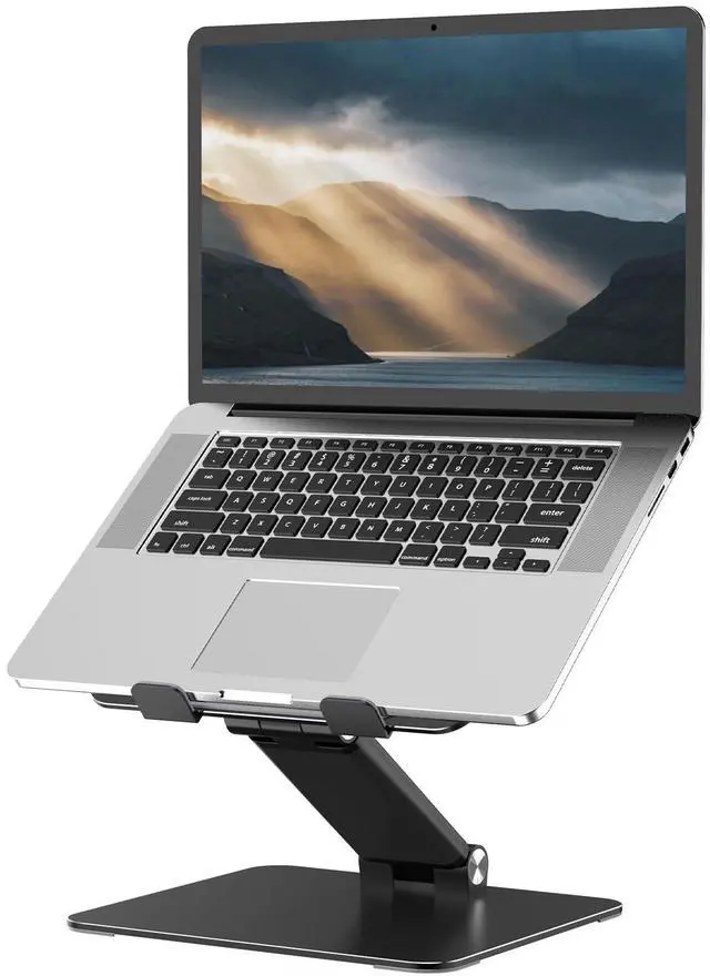 Main image of Adjustable Laptop Stand for Desk, Metal Foldable Laptop Riser, Portable Laptop Holder, Ventilated Cooling Computer Notebook Stand Compatible with 10-17.3 Laptops