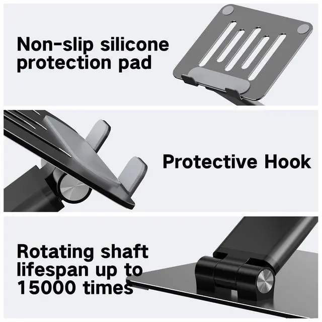 Alt view image 6 of 7 - Adjustable Laptop Stand for Desk, Metal Foldable Laptop Riser, Portable Laptop Holder, Ventilated Cooling Computer Notebook Stand Compatible with 10-17.3 Laptops