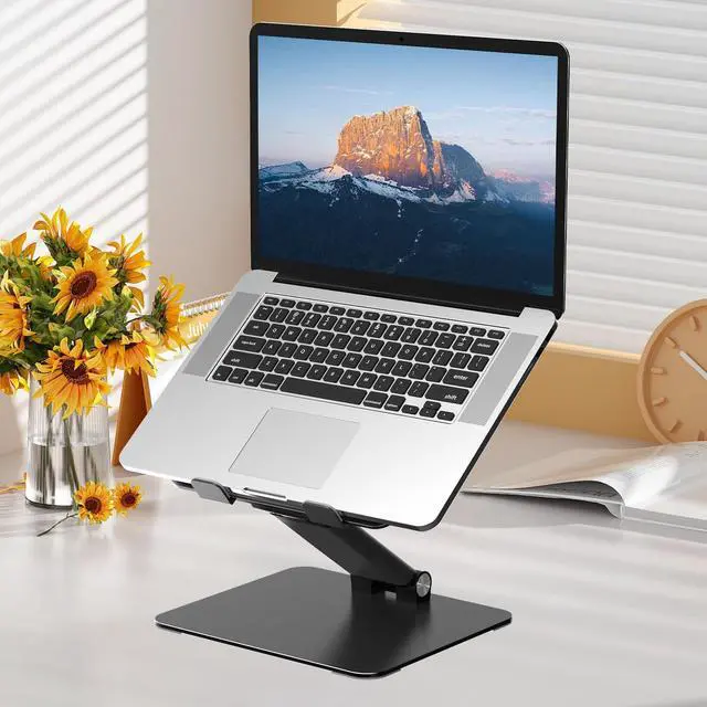 Alt view image 7 of 7 - Adjustable Laptop Stand for Desk, Metal Foldable Laptop Riser, Portable Laptop Holder, Ventilated Cooling Computer Notebook Stand Compatible with 10-17.3 Laptops