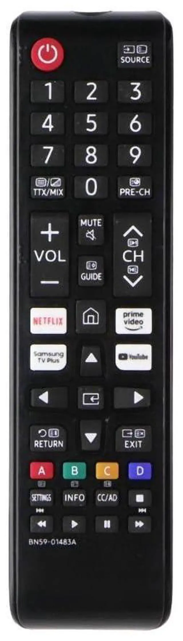 Main image of Remote Control (BN59-01483A) fit for All Samsung Smart TV/LED/LCD with Netflix/Prime Video/YouTube Hotkeys