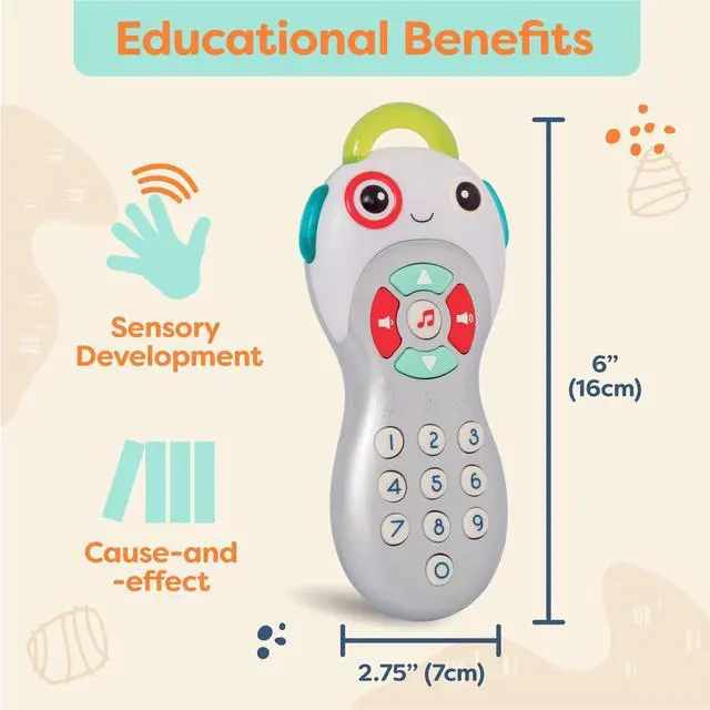 Alt view image 3 of 6 - Musical TV Remote Control with Learning Numbers & Songs Interactive Sensory Toy with Light Up Buttons Educational Baby Toys for Development, 6 Months & Up