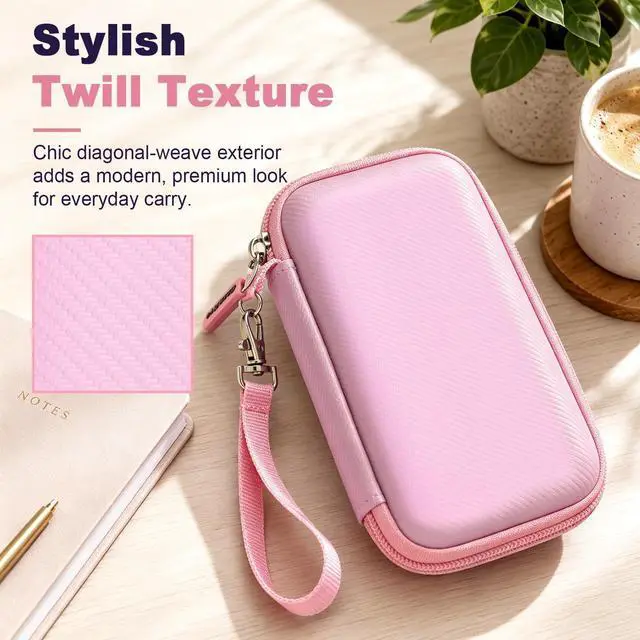 Alt view image 5 of 7 - Case for Anker Magnetic Battery 10,000mAh Foldable Wireless Portable Charger, 633/622/621/321 5,000mAh Power Bank (MagGo) Holder, Storage for Baseus Power Delivery -Case Only (Sakura Pink, Medium)