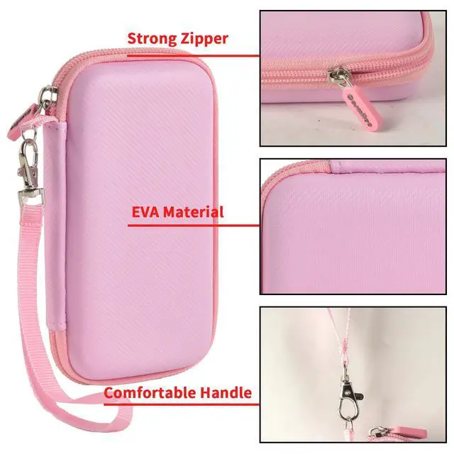 Alt view image 7 of 7 - Case for Anker Magnetic Battery 10,000mAh Foldable Wireless Portable Charger, 633/622/621/321 5,000mAh Power Bank (MagGo) Holder, Storage for Baseus Power Delivery -Case Only (Sakura Pink, Medium)