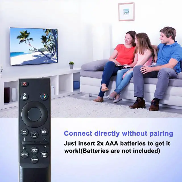 Alt view image 6 of 6 - (Pack of 2) Replacement Remote for Samsung TV BN59-01484A, IR Infrared Control with Netflix YouTube Prime Video Buttons, Compatible with Samsung Crystal UHD 4K Smart TV,No Voice
