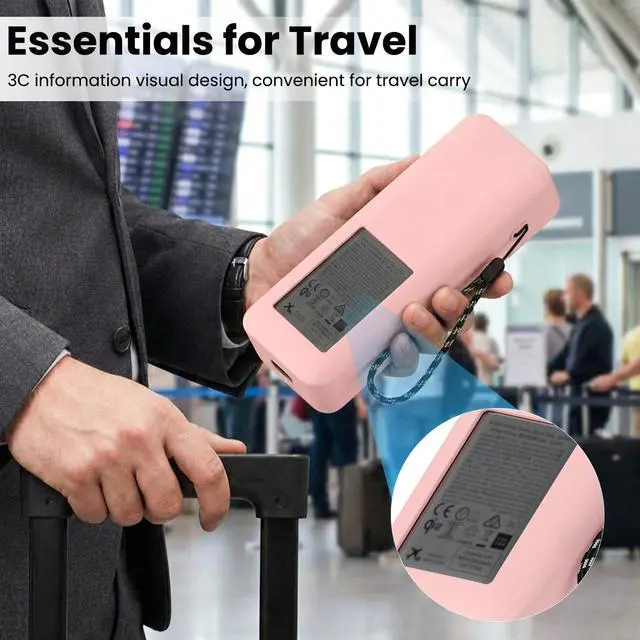 Alt view image 6 of 7 - Compatible with Anker Prime Power Bank 26,250Mah 300W Case Cover, Soft Silicone Shockproof Protective Case for Anker 300W Prime Power Bank with Anti-Lost Strap, LCD Display Visible (Pink)