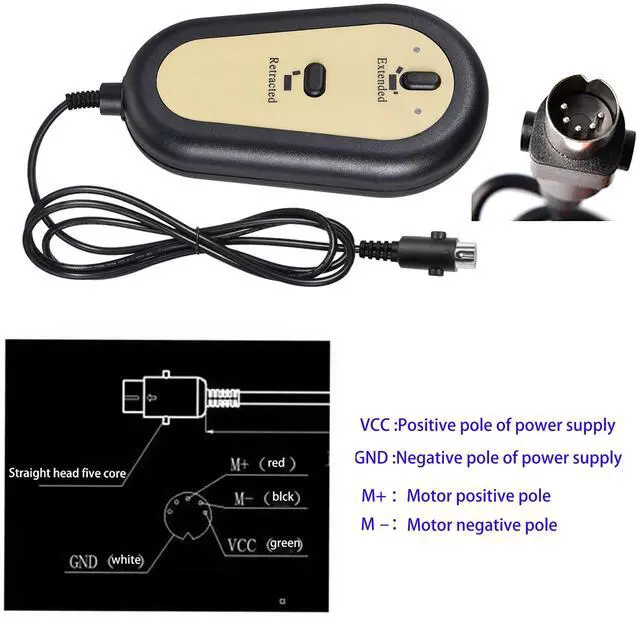 Alt view image 3 of 6 - Lift Chair Remote Replacement,2 Button Chair Lift Remote Control,5 Pin Plug Recliner Replacement Fixed Electric Sofa Recliner Lift Handle