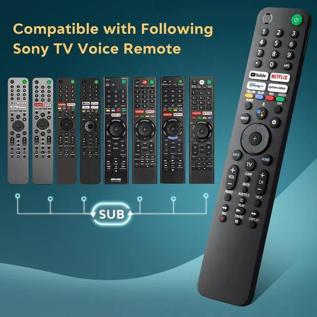 Alt view image 3 of 7 - Replacement for Sony-TV-Voice-Remote-Control, Compatible with Sony Bravia XR/XBR/KD Series 4K/8K LED OLED Google/Android Smart TVs (1 Year Warranty)