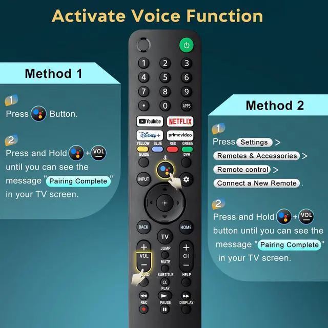 Alt view image 4 of 7 - Replacement for Sony-TV-Voice-Remote-Control, Compatible with Sony Bravia XR/XBR/KD Series 4K/8K LED OLED Google/Android Smart TVs (1 Year Warranty)