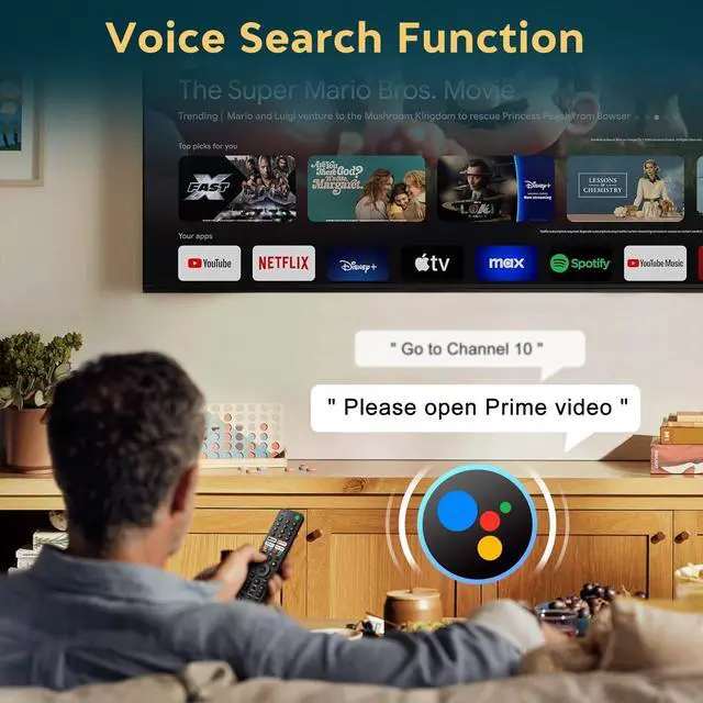 Alt view image 5 of 7 - Replacement for Sony-TV-Voice-Remote-Control, Compatible with Sony Bravia XR/XBR/KD Series 4K/8K LED OLED Google/Android Smart TVs (1 Year Warranty)