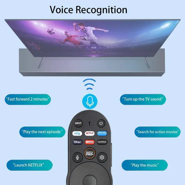Alt view image 2 of 7 - XRT270R XRT270 Voice Remote Control Compatible with Vizio Smart TV Smartcast 4K P-Series V-Series D-Series M-Series Replacement Controller with Netflix PrimeVideo Buttons with Batteries